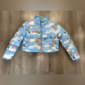 Rainbow Care Bears Puffer Jacket Castle in the‎ Clouds Sz S